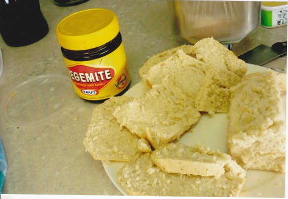 Homebaked, fresh bread -- a must for Vegemite