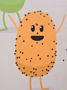 A guy being attacked by killer fleas? 