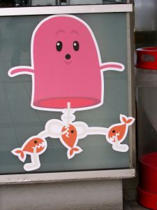 genital eating on door