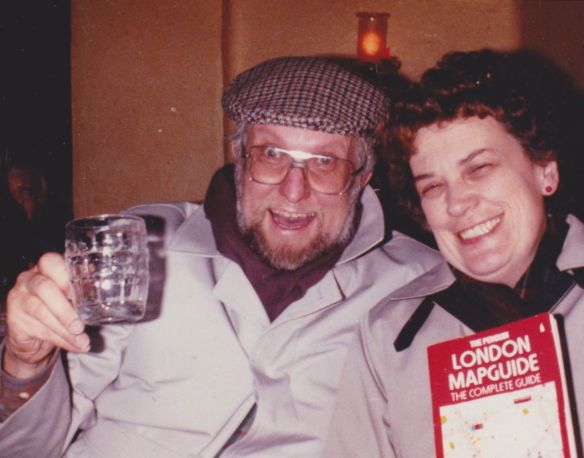 Dad and mom in London cheesy pic