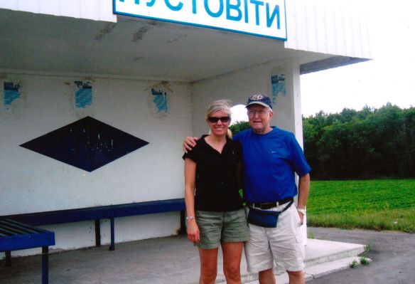Hanging out at a bustop in Ukraine. 