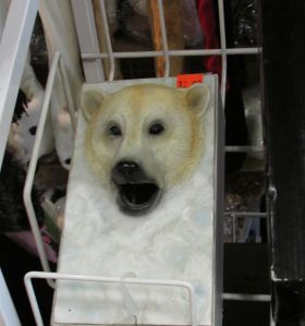 This polar bear tissue keeper, while missing the tissue, has a bit more connection to Canada. 