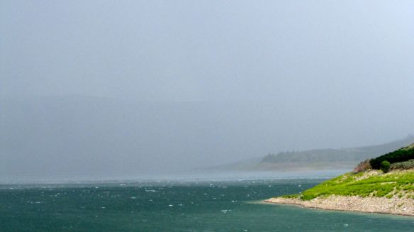 Blue Mesa Reservoir as a thunderstorm hits. 