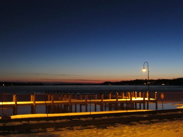 The same spot from a different angle in the winter and at night. 