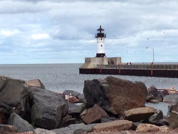 Duluth's lighthouse perched on the pier at Lake Superior.