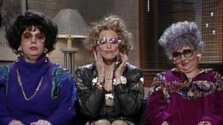 Coffee talkers: Mike Myers, Madonna and Roseanne Barr from the classic Saturday Night Live skit. 