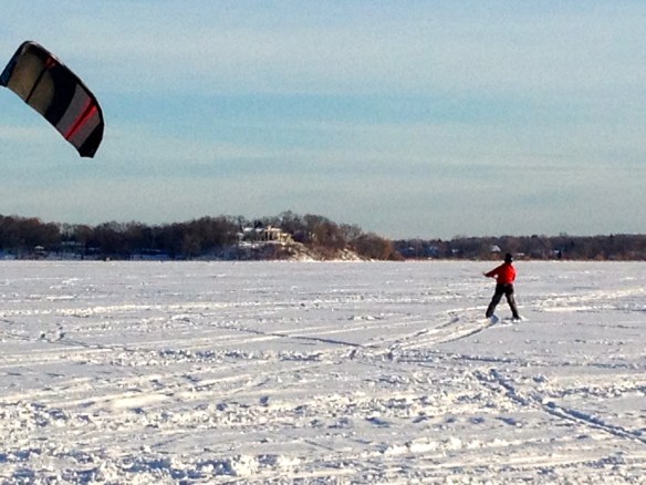 Kite skiing on Lake Minnetonka in Wayzata, MN