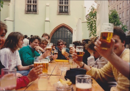 drinking beer in east berlin