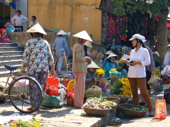Women run the show at the Hoi An market. 
