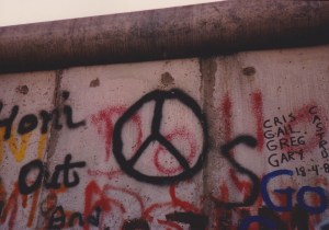 peace sign on wall