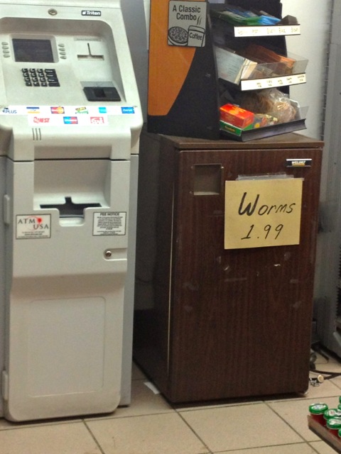 Get your cash and worms at the same time. The fish must be biting in Conifer, Colorado. 