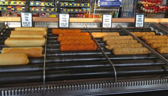 Corn dogs on a constant roll.