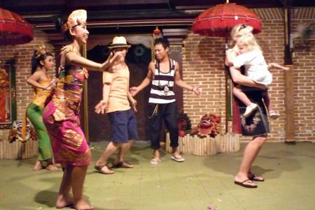 all the tourists dancing