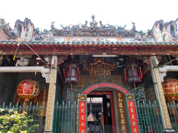 Chinese style lanterns at a temple. 